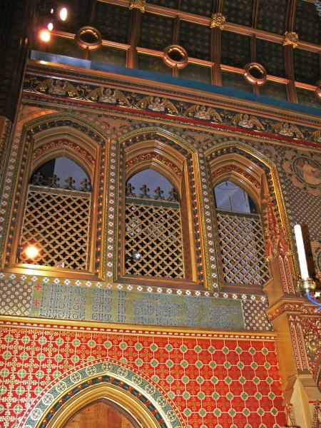 Organ loft screen in chancel north wall (Image: John Maidment)