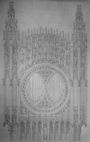 Organ in Pugin's St Marie's College ideal scheme, 1834