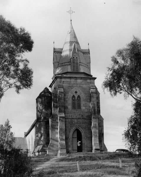 West elevation, c.1970, with second spire by Alexander North (Image: Richmond Parish) 