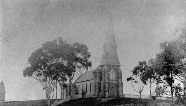North west elevation, 1859-1880, with original spire (Image: Richmond Parish)