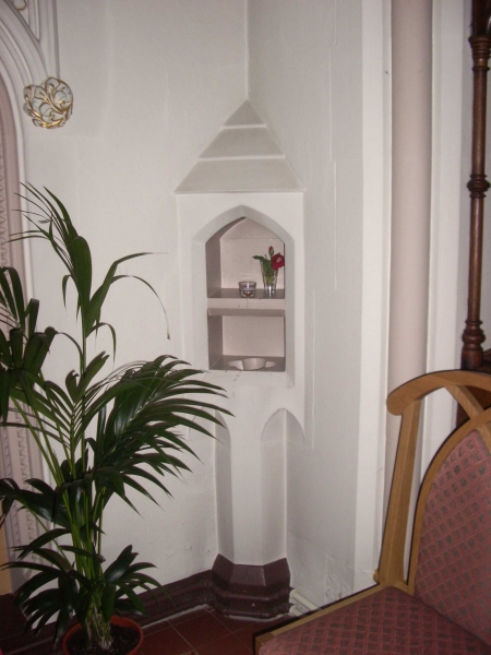 Piscina in north east chapel (Image: Brian Andrews)