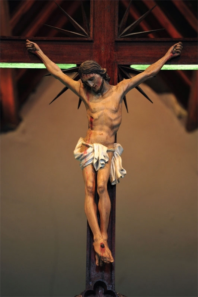 <p>Pugin-designed rood screen figure (Image: Graham Lupp)</p>