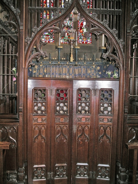 Central section of the rood screen, now in the Lady Chapel (Image: Nicholas Callinan)