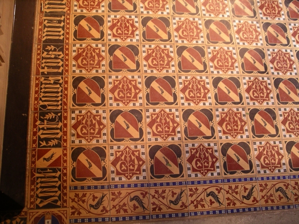 Encaustic tile pavement of the Pugin chantry (Image: Nicholas Callinan)
