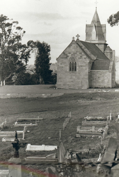 Church from the cemetery, October 1967 (Image: Brian Andrews)