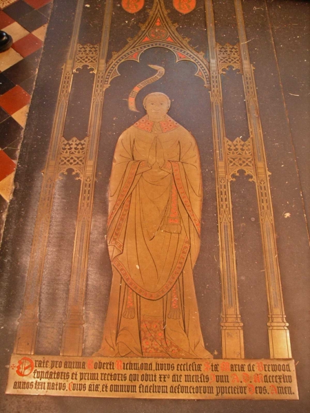 Memorial brass in chancel floor (Image: Nicholas Callinan)