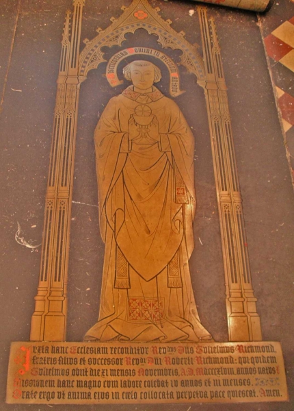 Memorial brass in chancel floor (Image: Nicholas Callinan)