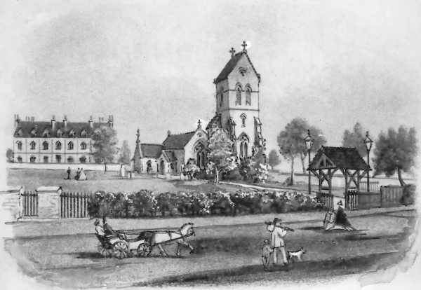 Artist's impression of AWN Pugin's church (courtesy Derek & Lucy Thackray)