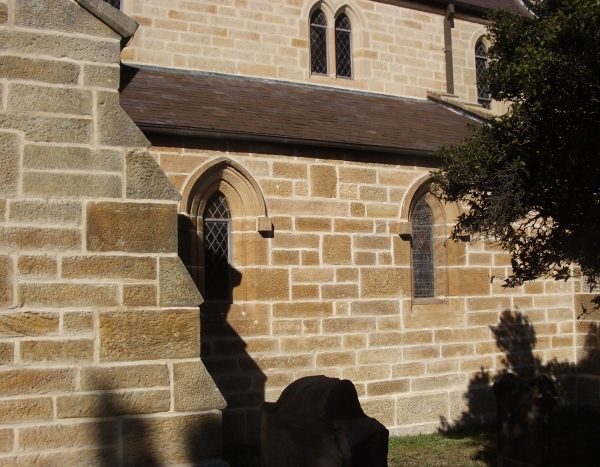 Part of original south aisle, now set against 1934 enlargement (Image: Jude Andrews)