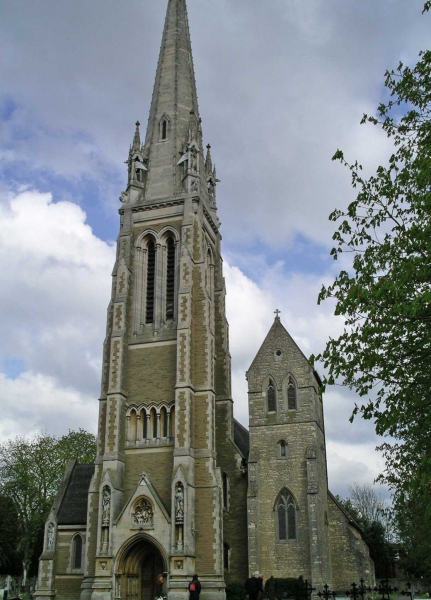 South west elevation showing Pugin's saddle-back tower at right and Bernard Whelan's spire at right (Image: Nicholas Callinan)